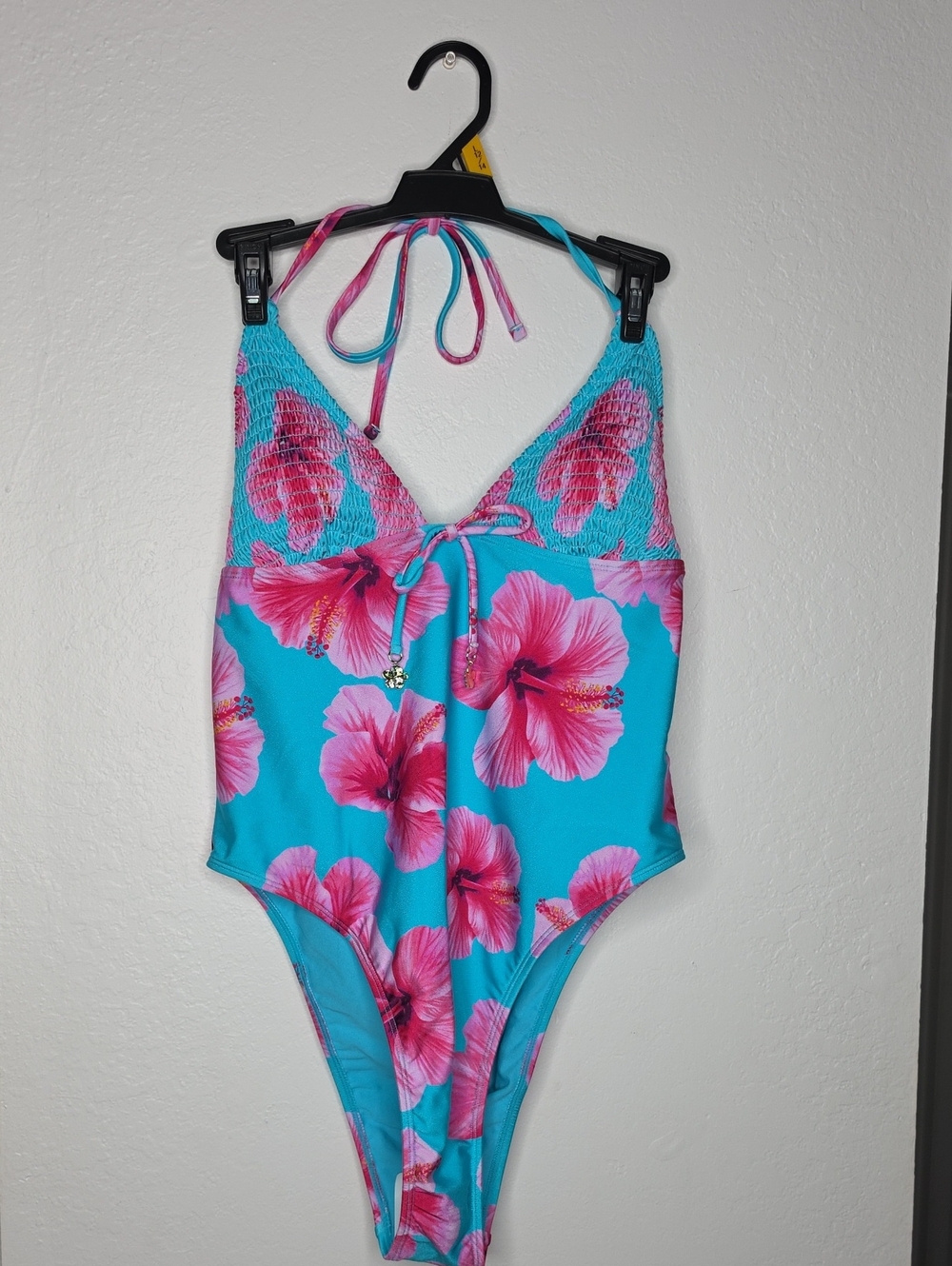 One Piece Swim Suit Cheeck High Leg Hawaii Bathing Suit New Size L